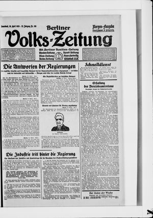 Berliner Volkszeitung on Apr 26, 1924