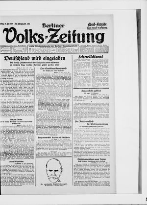 Berliner Volkszeitung vom 21.07.1924