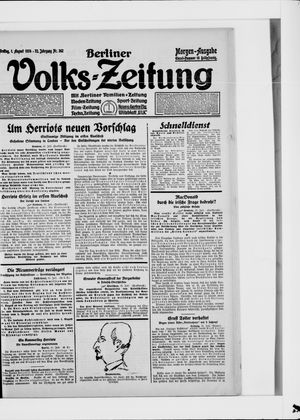 Berliner Volkszeitung on Aug 1, 1924
