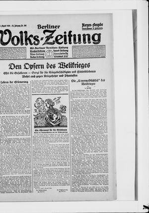 Berliner Volkszeitung vom 03.08.1924