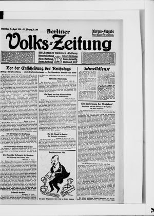Berliner Volkszeitung vom 21.08.1924