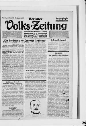 Berliner Volkszeitung on Sep 4, 1924