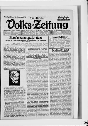 Berliner Volkszeitung vom 04.09.1924
