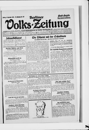 Berliner Volkszeitung vom 08.09.1924