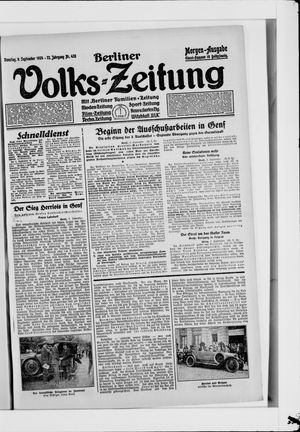 Berliner Volkszeitung vom 09.09.1924
