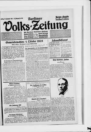 Berliner Volkszeitung on Sep 19, 1924