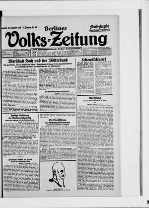 Berliner Volkszeitung vom 27.09.1924
