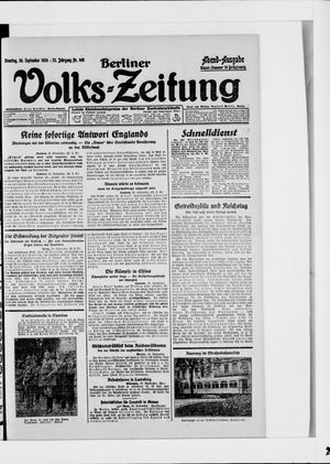 Berliner Volkszeitung vom 30.09.1924