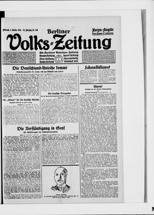 Berliner Volkszeitung vom 01.10.1924
