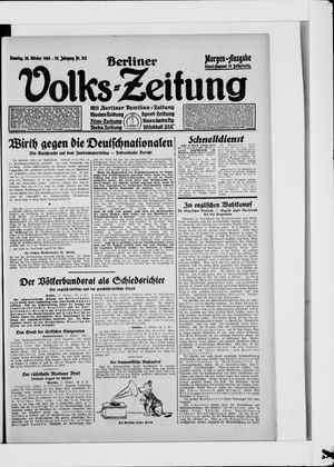 Berliner Volkszeitung vom 28.10.1924