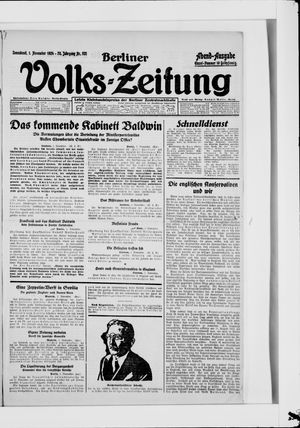 Berliner Volkszeitung vom 01.11.1924