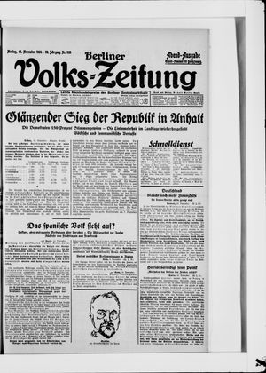 Berliner Volkszeitung vom 10.11.1924