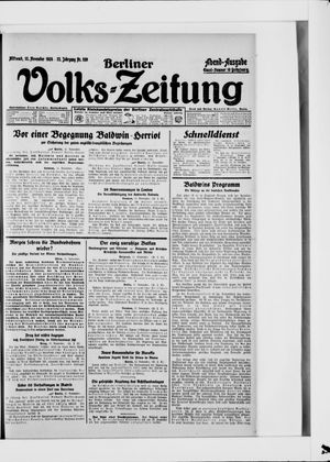 Berliner Volkszeitung vom 12.11.1924