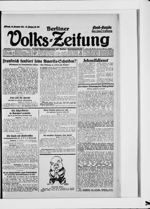 Berliner Volkszeitung vom 26.11.1924