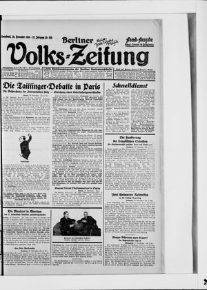 Berliner Volkszeitung vom 29.11.1924
