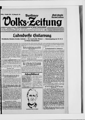Berliner Volkszeitung vom 01.12.1924
