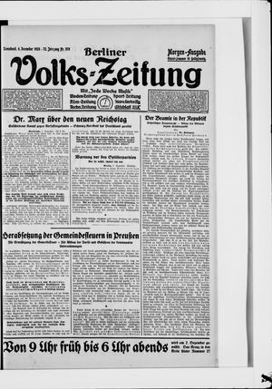 Berliner Volkszeitung vom 06.12.1924