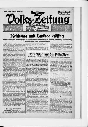 Berliner Volkszeitung vom 06.01.1925