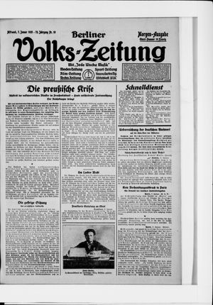 Berliner Volkszeitung vom 07.01.1925