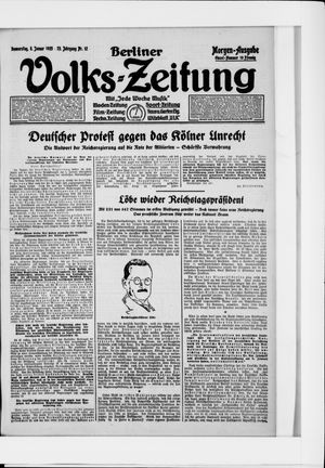 Berliner Volkszeitung vom 08.01.1925