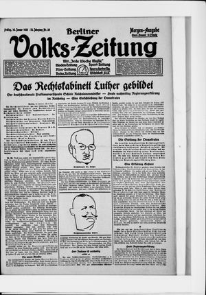 Berliner Volkszeitung vom 16.01.1925