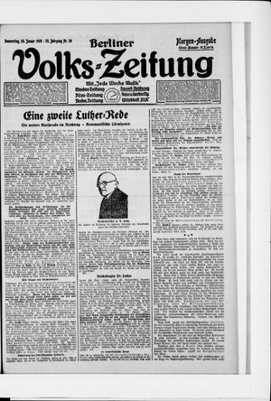 Berliner Volkszeitung vom 22.01.1925