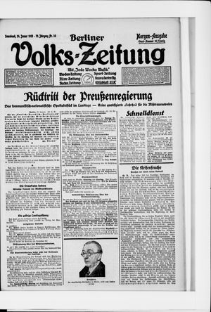 Berliner Volkszeitung vom 24.01.1925