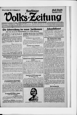 Berliner Volkszeitung vom 26.01.1925