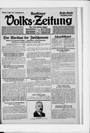 Berliner Volkszeitung vom 27.01.1925