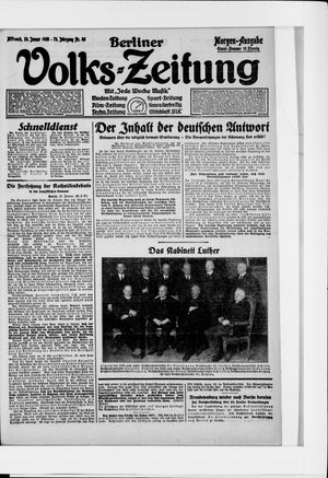 Berliner Volkszeitung vom 28.01.1925
