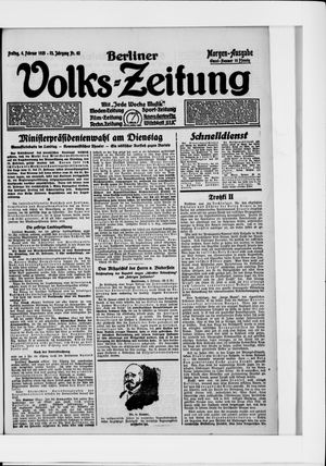 Berliner Volkszeitung vom 06.02.1925