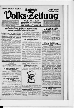 Berliner Volkszeitung vom 14.02.1925
