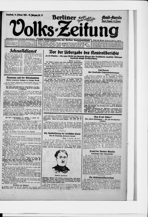 Berliner Volkszeitung vom 14.02.1925