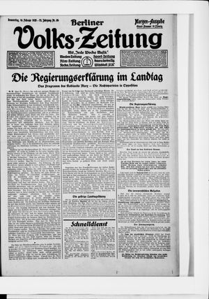 Berliner Volkszeitung vom 19.02.1925