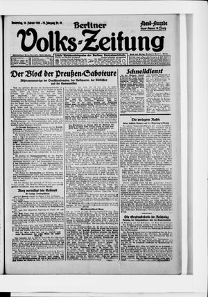 Berliner Volkszeitung vom 19.02.1925