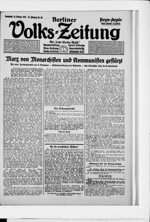 Berliner Volkszeitung vom 21.02.1925