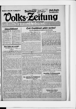 Berliner Volkszeitung on Feb 21, 1925