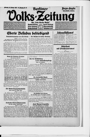 Berliner Volkszeitung vom 25.02.1925