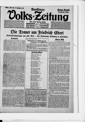 Berliner Volkszeitung vom 01.03.1925