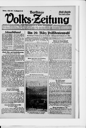 Berliner Volkszeitung vom 03.03.1925