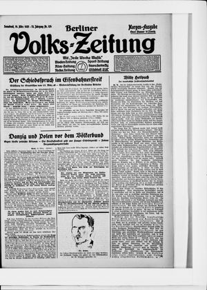 Berliner Volkszeitung vom 14.03.1925