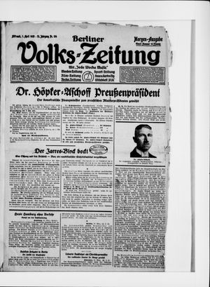 Berliner Volkszeitung on Apr 1, 1925