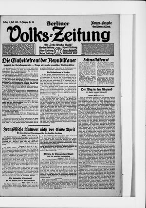 Berliner Volkszeitung vom 03.04.1925