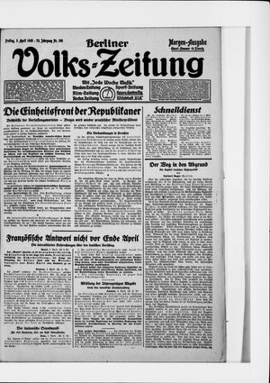 Berliner Volkszeitung on Apr 3, 1925