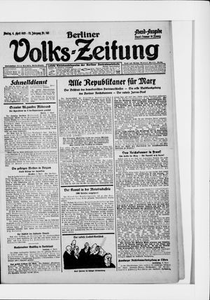 Berliner Volkszeitung vom 06.04.1925