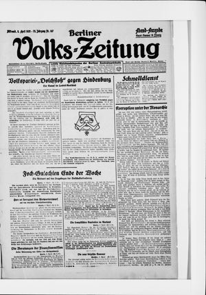 Berliner Volkszeitung vom 08.04.1925