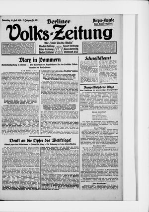 Berliner Volkszeitung vom 16.04.1925