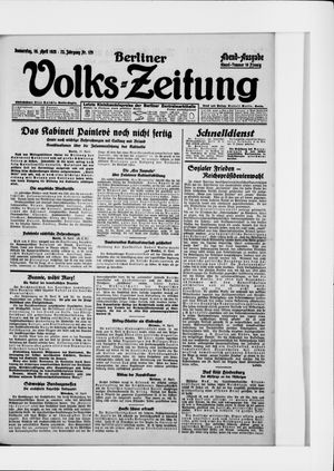 Berliner Volkszeitung on Apr 16, 1925