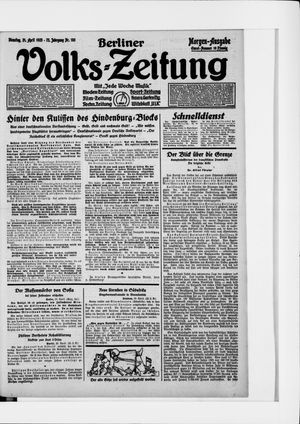 Berliner Volkszeitung vom 21.04.1925