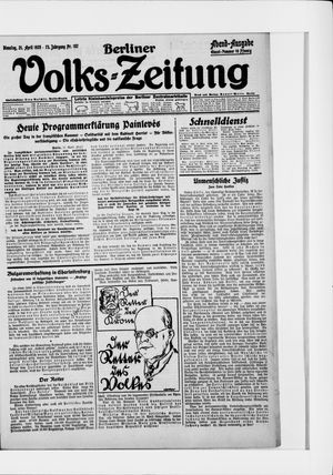 Berliner Volkszeitung vom 21.04.1925